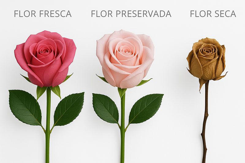flor natural, preservada y seca